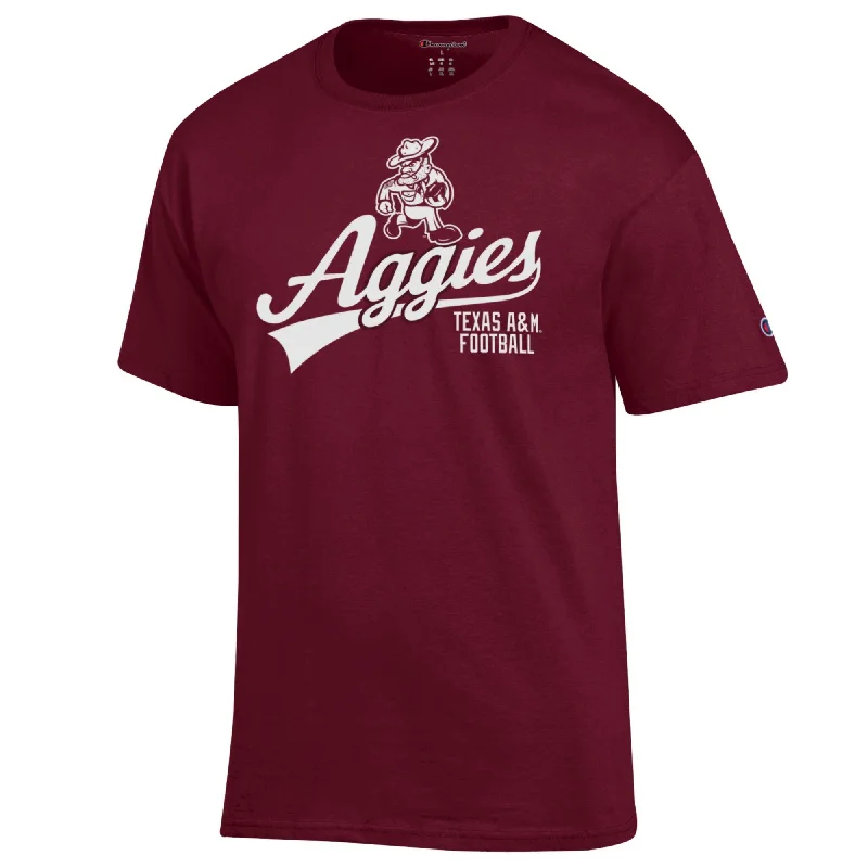 Men's Shirts with Surplice Hemlines'24 Sarge Football Maroon Aggies Tee
