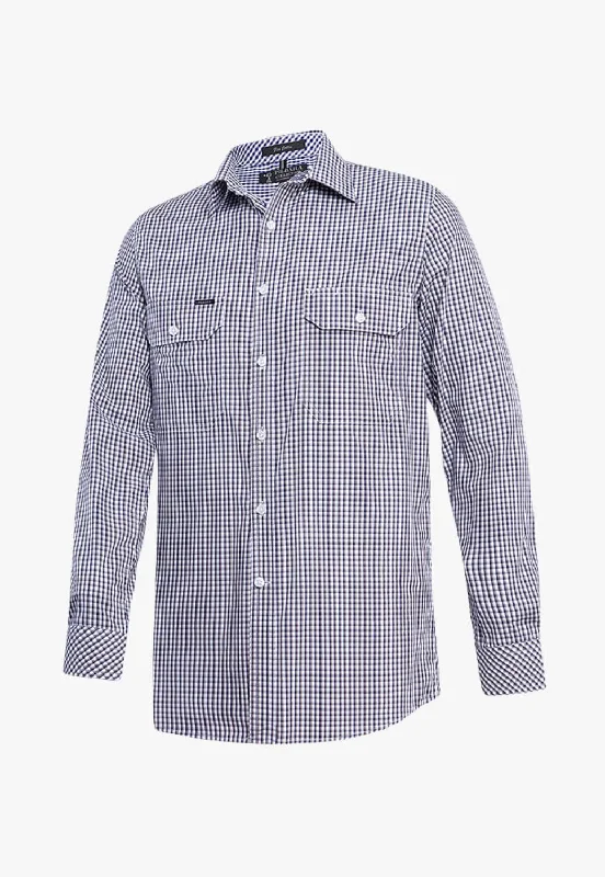 Men's Patterned Casual Shirts for Relaxed StylingPilbara Mens Check Long Sleeve Shirt