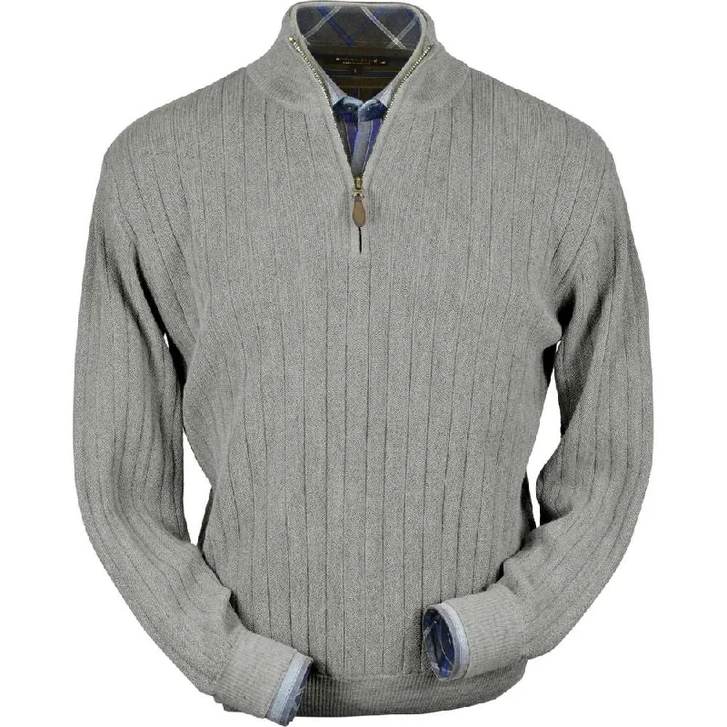 Men's Sweaters with SnapsBaby Alpaca 'Links Stitch' Half-Zip Mock Neck Sweater in Silver Grey Heather by Peru Unlimited Men's Sweaters with SnapsBaby Alpaca 'Links Stitch' Half-Zip Mock Neck Sweater in Silver Grey Heather by Peru Unlimited