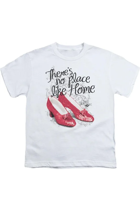 Men's Shirts with Roll-Up SleevesWizard Of Oz Ruby Slippers Short Sleeve Youth Tee / T-Shirt
