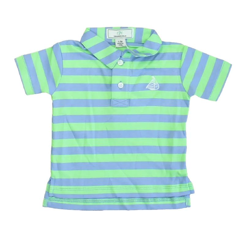 Men's Shirts with Pocket SquaresClassic Prep Boys Cornflower Blue | Summer Green Polo Shirt Size: 6-9 Months