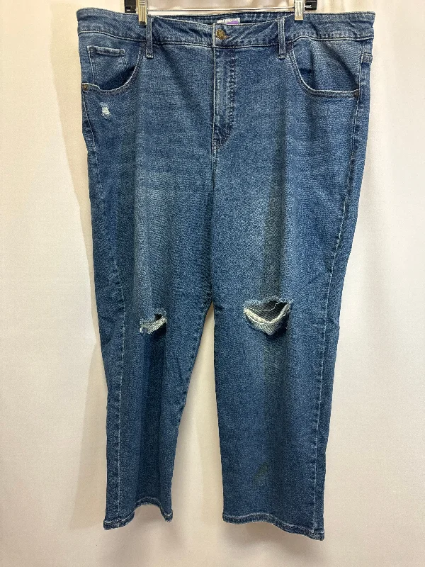 Stylish Men's JeansBlue Denim Jeans Straight Ava & Viv, Size 24w