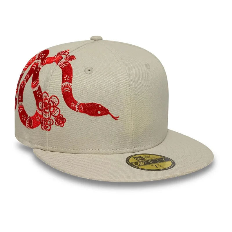 Attractive Bucket HatsNew Era Snake Cream 59FIFTY Fitted Cap