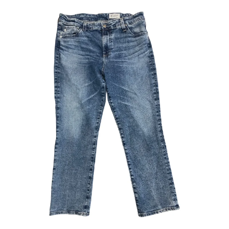 Modern Ripped and Distressed Men's JeansJeans Straight By Ag Jeans In Blue Denim, Size:16