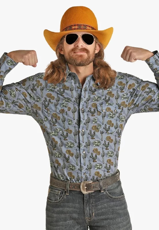 Men's Button-Down Collar Shirts for Staying PolishedRock and Roll Mens Dale Brisby Snap Long Sleeve Shirt