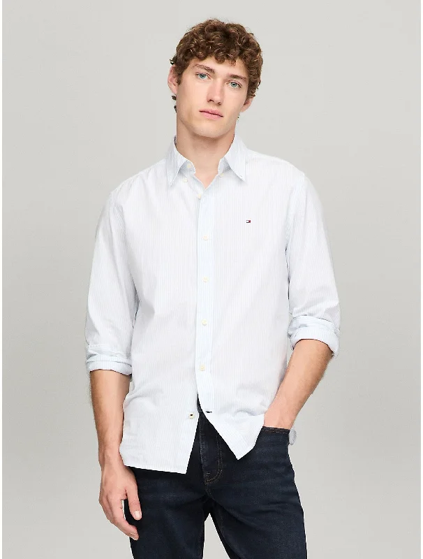 Men's Custom-Fit Shirts for a Personalized LookTommy Hilfiger Men's Stripe Stretch Regular Fit Poplin Shirt