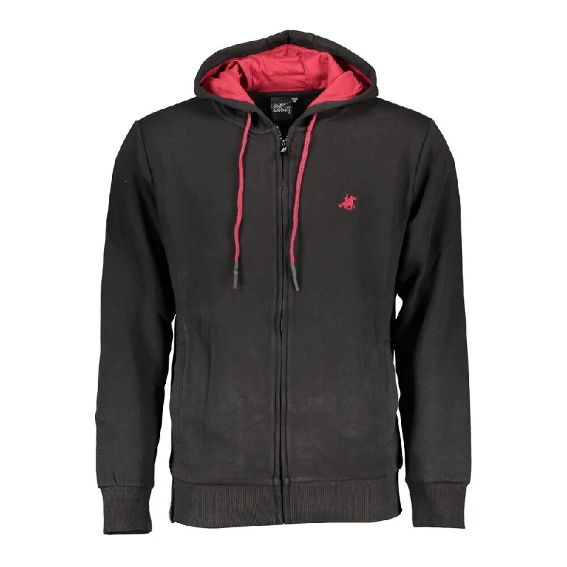 Men's Sweaters with ButtonsU.S. Grand Polo Black Cotton Men Men's Sweater