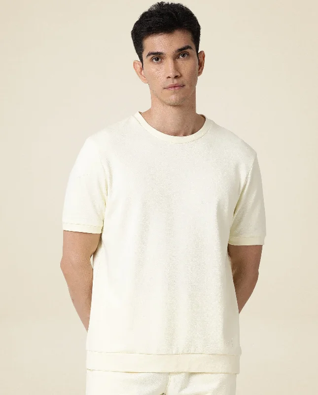 Men's Shirts with Asymmetrical HemlinesSweat Tee Blonde Yellow Men