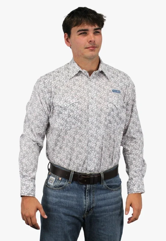 Men's Custom Dress Shirts for a Personalized FitRough Stock Mens Snap Long Sleeve Shirt