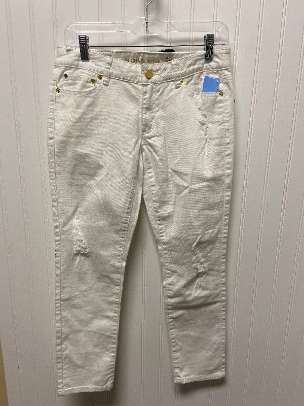 Casual Ripped Men's JeansJeans Designer By Michael Kors In White, Size: 2