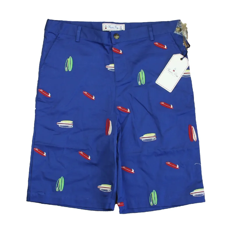 Cozy and Warm Men's Flannel ShortsClassic Prep Boys Surfboard on Mazarine Blue Shorts Size: 6-14 Years
