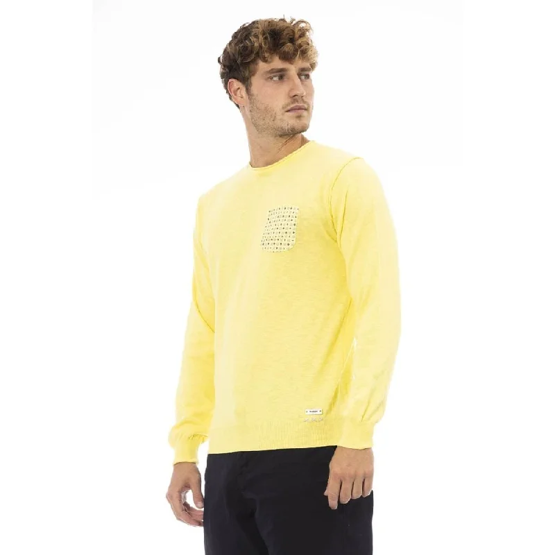 Men's Sweaters with SequinsBaldinini Trend Yellow Cotton Men Men's Sweater