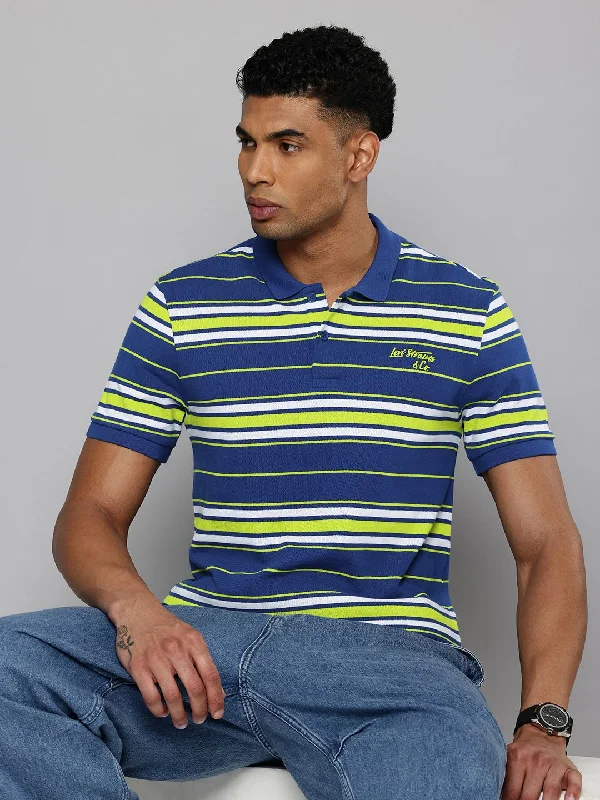 Men's Shirts with Contrast CollarsMen's Striped Polo T-shirt