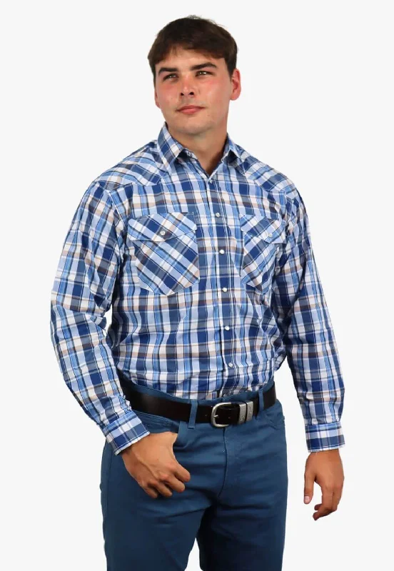 Men's Scoop Neck T-Shirts for a Relaxed FeelBisley Mens Long Sleeve Western Shirt