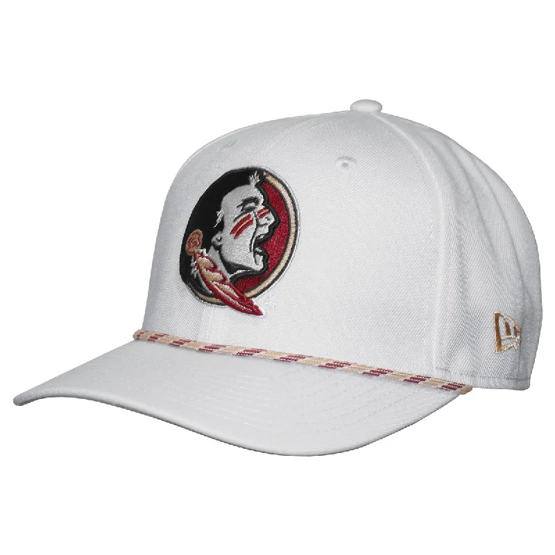 Classic Bowler HatsNew Era Men's Seminole Logo 970SS Adjustable Cap - White