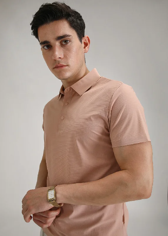 Men's Shirts with Drawstring WaistbandsSelf Peach Stitchless Polo T-shirt