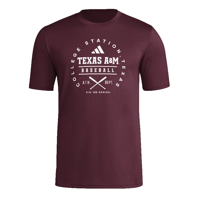 Men's Shirts with Pleated HemlinesTexas A&M Baseball Pre-Game '25 Tee