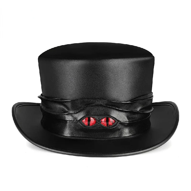 High-Quality BeaniesMen's Gothic Strappy Evil Eyes Hat