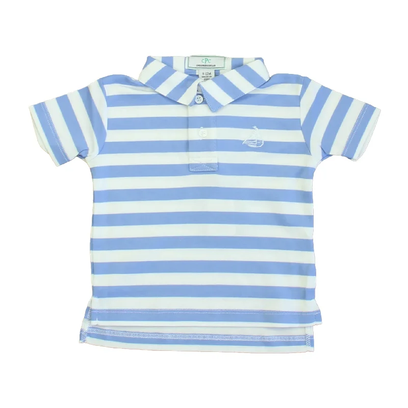 Comfortable Men's Polo ShirtsClassic Prep Boys Cornflower Blue | Bright White Polo Shirt Size: 9-12 Months