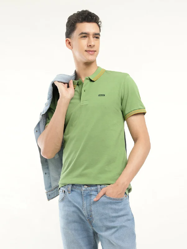 Men's Shirts with Embellished SleevesMen's Solid Polo T-Shirt