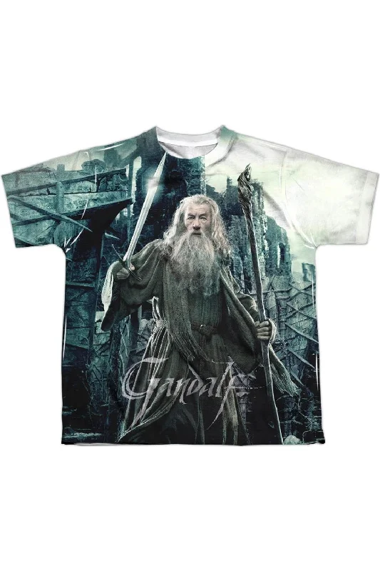 Men's Shirts with Animal PrintsHobbit Wizard Short Sleeve Youth Poly Crew Tee / T-Shirt