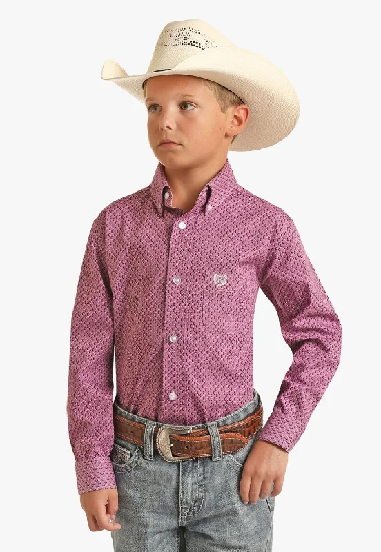 Men's Solid-Color Block Shirts for a Bold StatementPanhandle Boys Long Sleeve Shirt