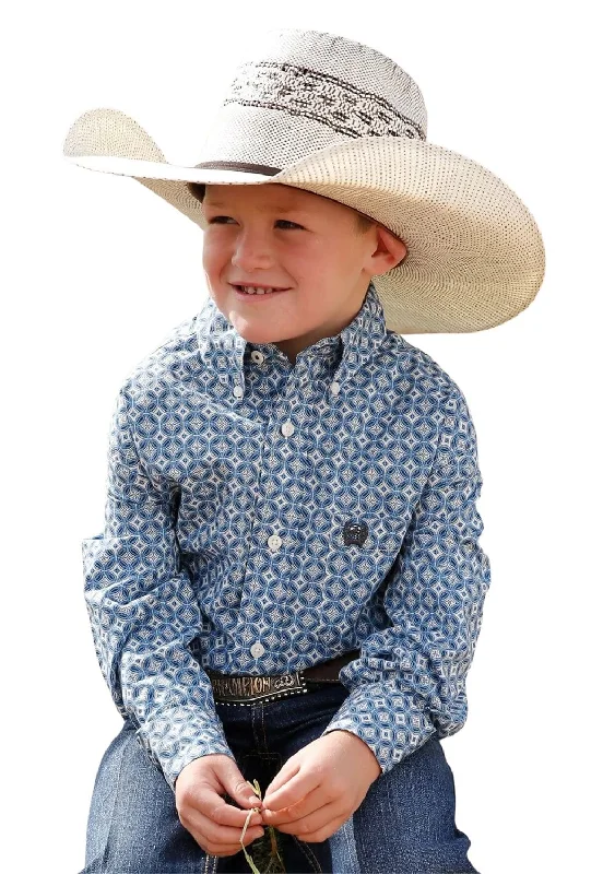Men's Pattern-Play Shirts for a Fun TwistCinch Boys Medallion Button Down Long Sleeve Shirt