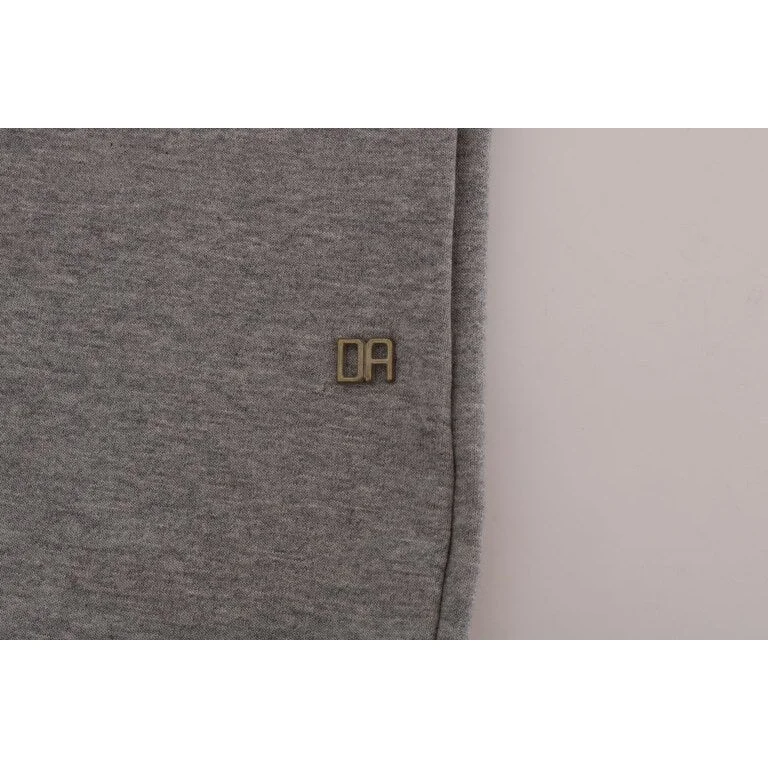 Warm Men's Hooded SweatersDaniele Alessandrini Sophisticated Gray Cotton Hooded Men's Sweater