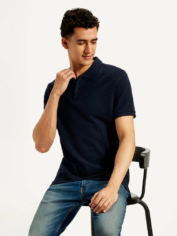 Men's Shirts with Raw-Edge HemlinesMen's Pin Stripes Slim Fit Polo T-Shirt