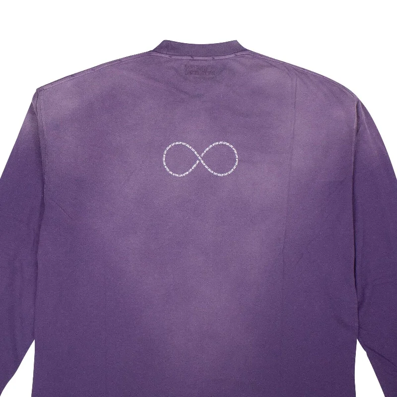 Men's Shirts with Embellished SleevesWashed Purple Afterlife Long Sleeve T-Shirt