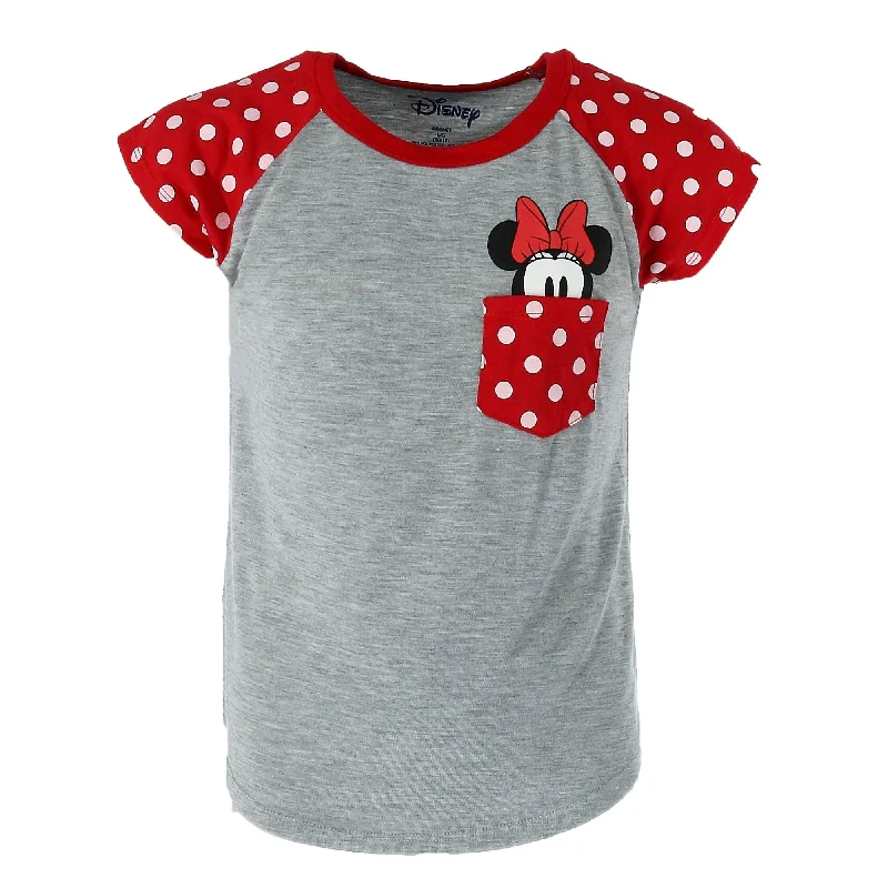 Durable Men's Work ShirtsYouth Minnie Mouse Peeking Pocket Tee Shirt