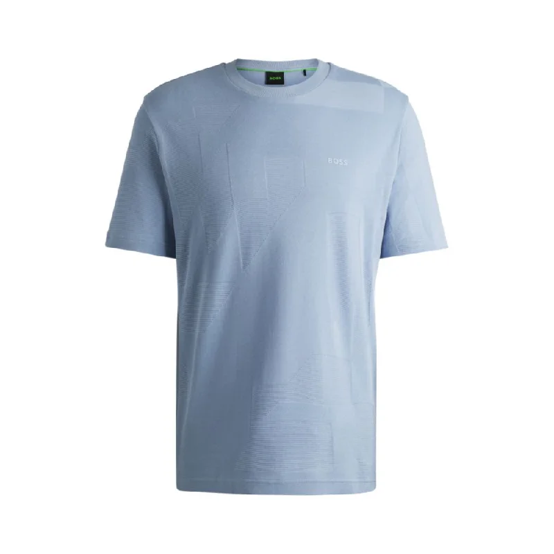 Men's Shirts with Contrast StitchingCotton-jacquard regular-fit T-shirt with seasonal artwork Men's Shirts with Contrast StitchingCotton-jacquard regular-fit T-shirt with seasonal artwork