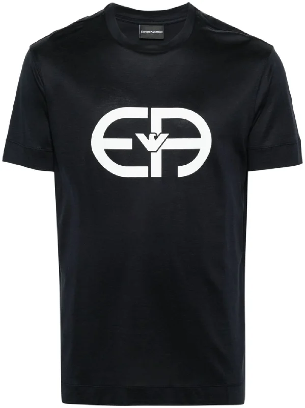 Men's Shirts with Geometric PatternsEmporio Armani Men's T-Shirts And Polos blue
