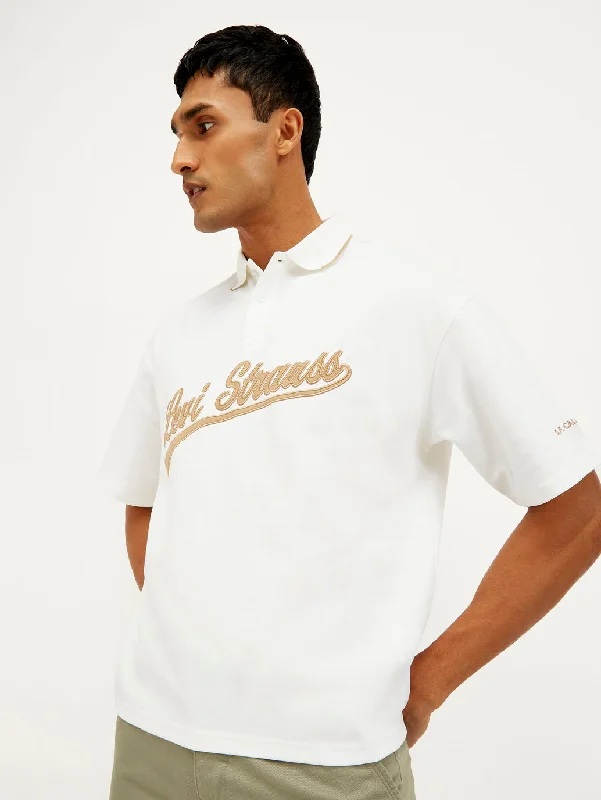 Men's Shirts with Mandarin CollarsMen's Brand Logo Loose Fit Polo T-shirt