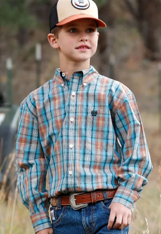 Men's Fishing Shirts for Water SportsCinch Boys Plaid Western Sleeve Long Sleeve Shirt