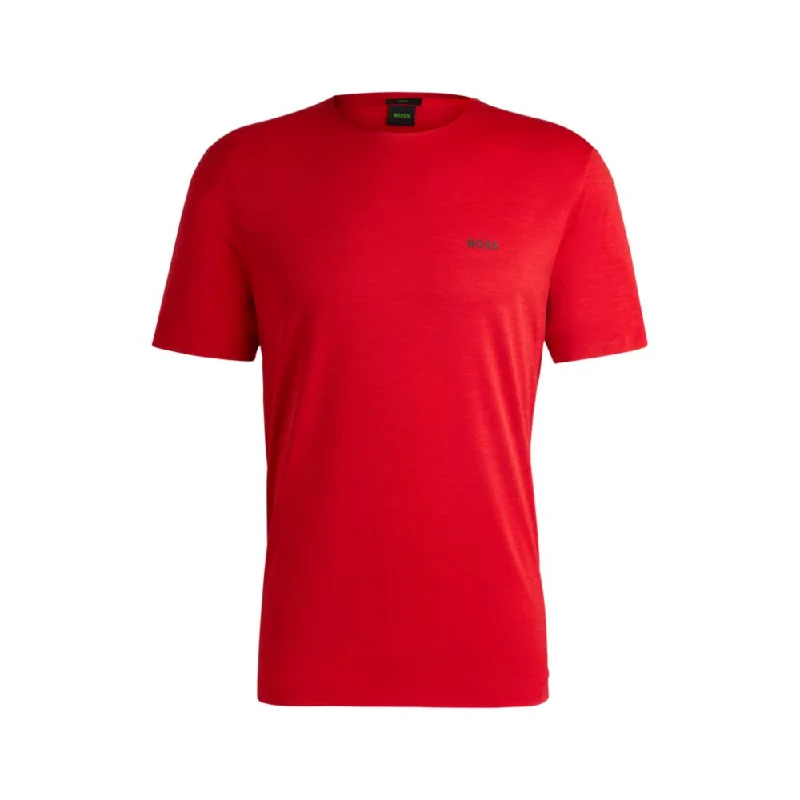 Men's Shirts with Rounded HemlinesQuick-dry stretch-jersey T-shirt with decorative reflective artwork Men's Shirts with Rounded HemlinesQuick-dry stretch-jersey T-shirt with decorative reflective artwork