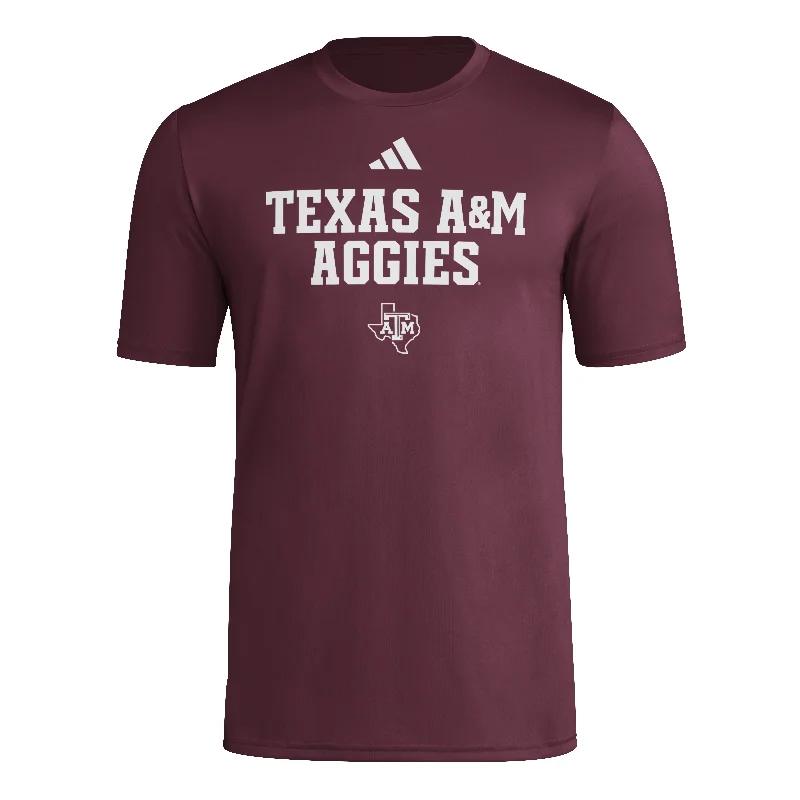 Striped Men's Tops'24 Sideline Pregame Tee - Maroon Aggies
