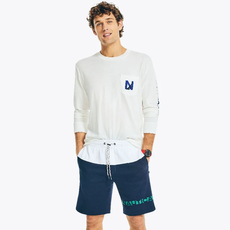 Flexible Men's Yoga ShortsNautica Mens Sustainably Crafted 9" Colorblock Short