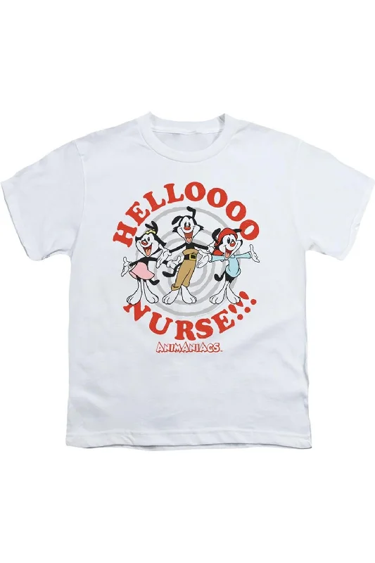 Men's Shirts with Geometric PatternsAnimaniacs Hello Nurse Short Sleeve Youth Tee / T-Shirt