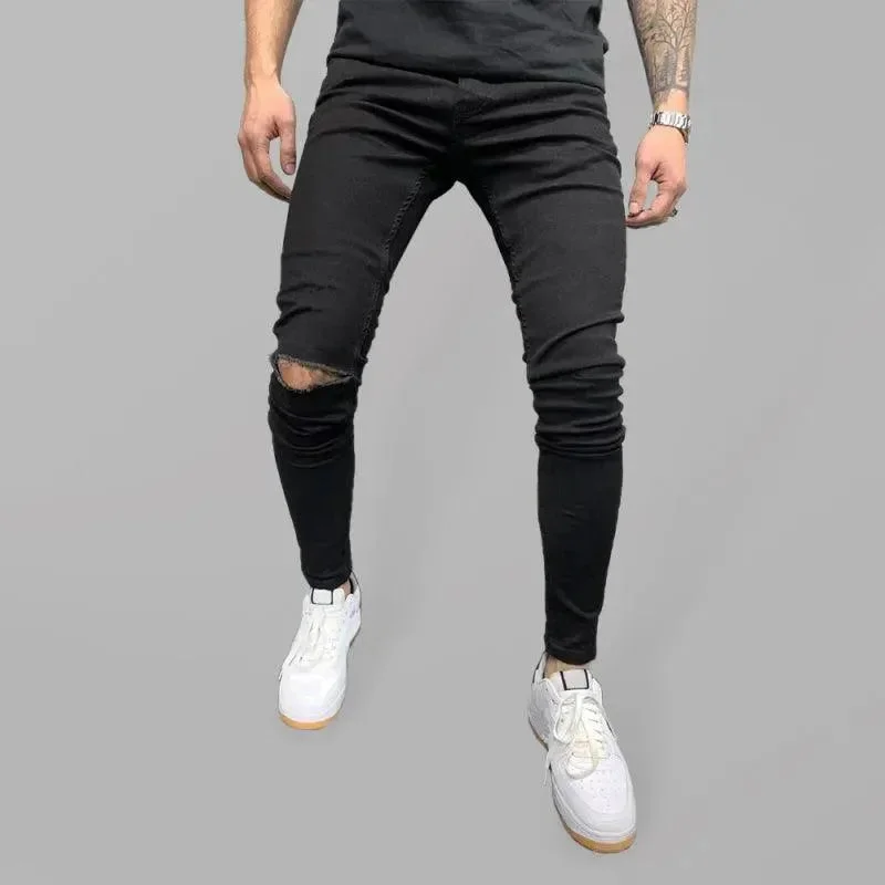 Comfortable Men's JeansMen Ripped Skinny Fit Jean