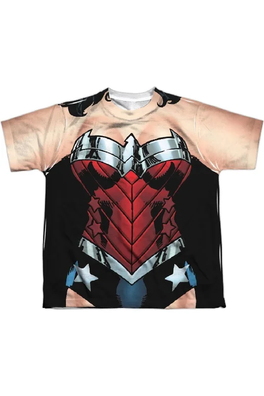 Men's Shirts with Barrel CuffsJustice League of America Wonder Woman 52 Short Sleeve Youth Poly Crew Tee / T-Shirt