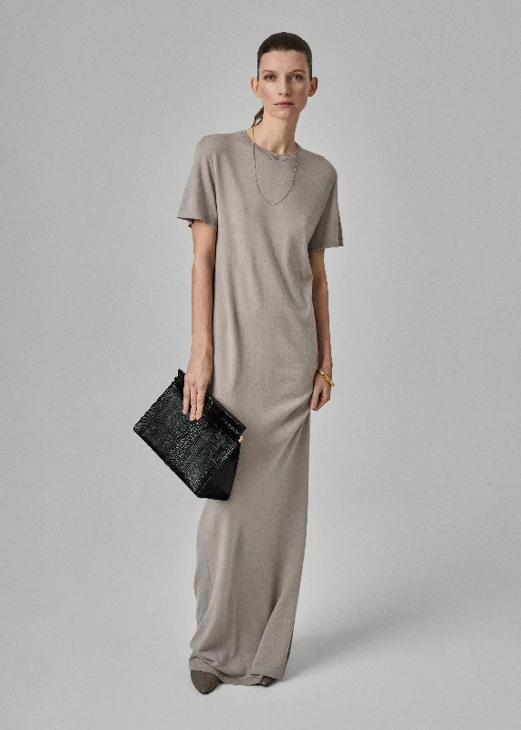 Stylish Men's Turtleneck SweatersT-Shirt Dress  in Fine Cashmere - Stone
