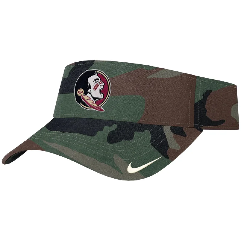 Plain Beanie CapsNike Men's Seminole Logo Dri-fit Ace Adjustable Military Visor - Camo