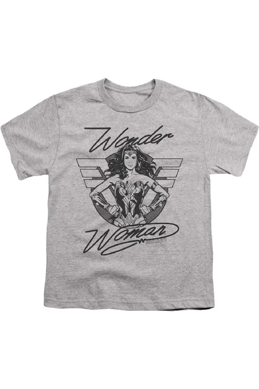 Men's Shirts with Wingtip CollarsWonder Woman 84 Determined Wonder Short Sleeve Youth Tee / T-Shirt
