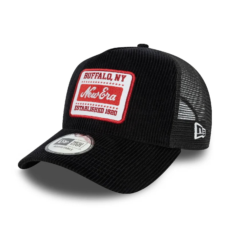 Modern Snapback CapsNew Era Patch Cord Black 9FORTY A-Frame Trucker Adjustable Cap
