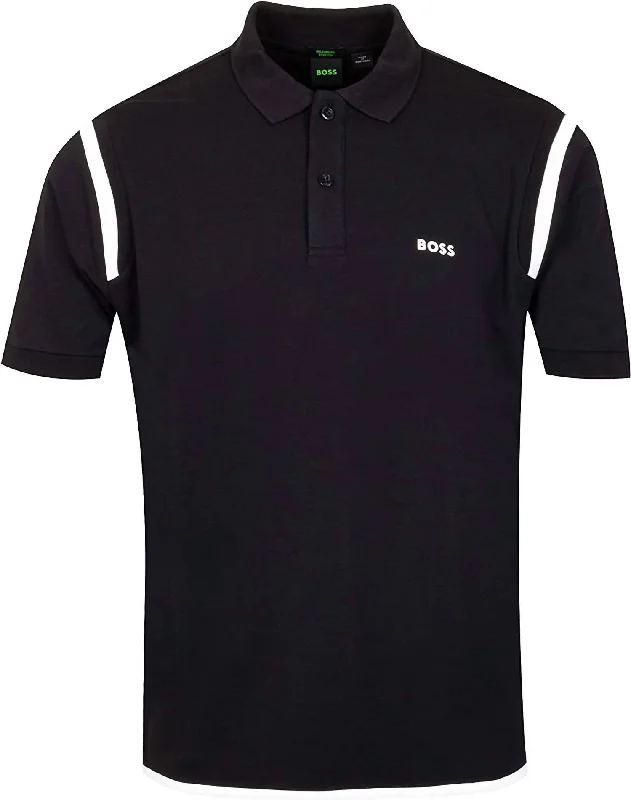 Men's Shirts for CampingMen's Pirax 1 Cotton Short Sleeve Polo T-Shirt In Black