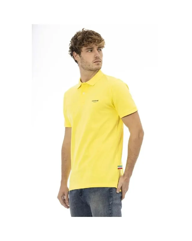 Men's Shirts with Full PlacketsBaldinini Trend Men's Yellow Cotton Polo Shirt - M
