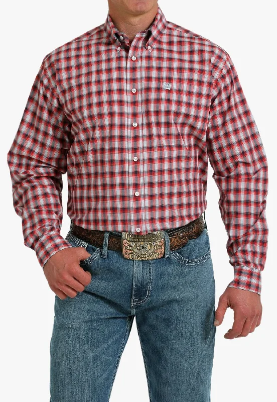 Men's Oxford Shirts for a Preppy StyleCinch Mens Plaid Long Sleeve Shirt