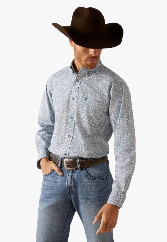 Men's Breathable Shirts for Warm ClimatesAriat Mens Gery Long Sleeve Shirt