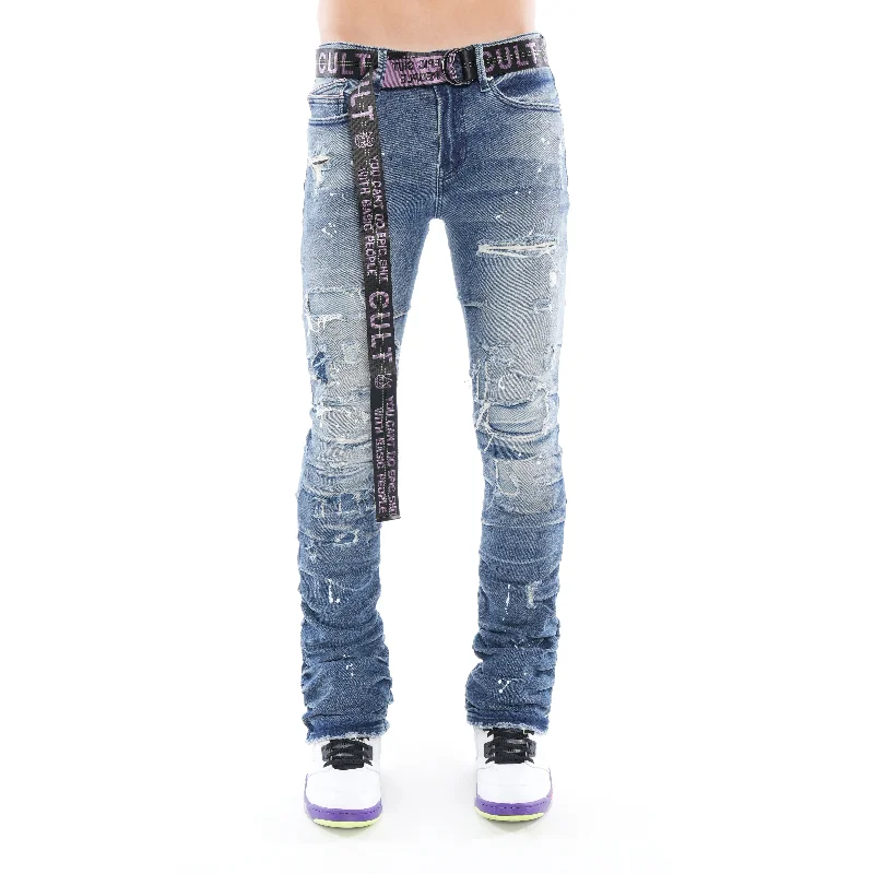 Authentic Raw Denim Men's JeansHipster Nomad Boot Belted Stretch